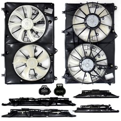 TOYOTA HIGHLANDER RADIATOR & A/C FAN ASSEMBLY (3.5L W/TOW)(DUAL FAN)(10-10 USA) OEM#167110P190-PFM 2010-2013 PL#TO3115171