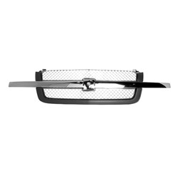 GM TRUCKS & VANS SILVERADO/PU (CHEVY) (07 OLD STYLE) GRILLE CHROME CENTER BAR/GRAY TEXT FRAME(Exc 2500HD/3500) OEM#88968933 2003-2005 PL#GM1200474