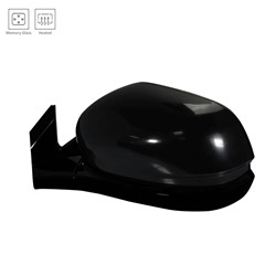HONDA RIDGELINE DOOR MIRROR LEFT (Driver Side) PWR/HTD (W/MEMORY)(GLOSS BLACK)(BLACK EDITION) OEM#76250T6ZA21ZD 2017-2020 PL#HO1320313