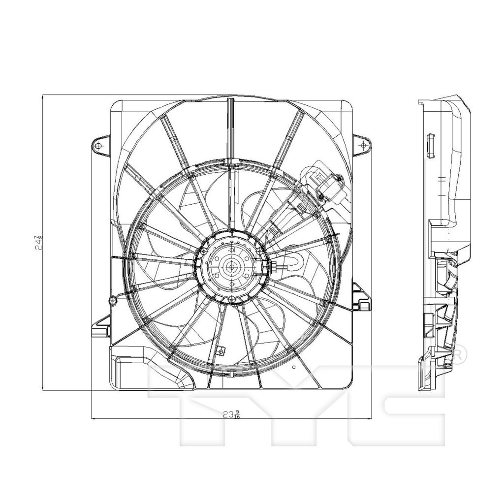 DODGE TRUCKS & VANS NITRO RADIATOR & A/C FAN ASSEMBLY (SINGLE FAN) OEM#68003974AB 2007-2011 PL#CH3115153