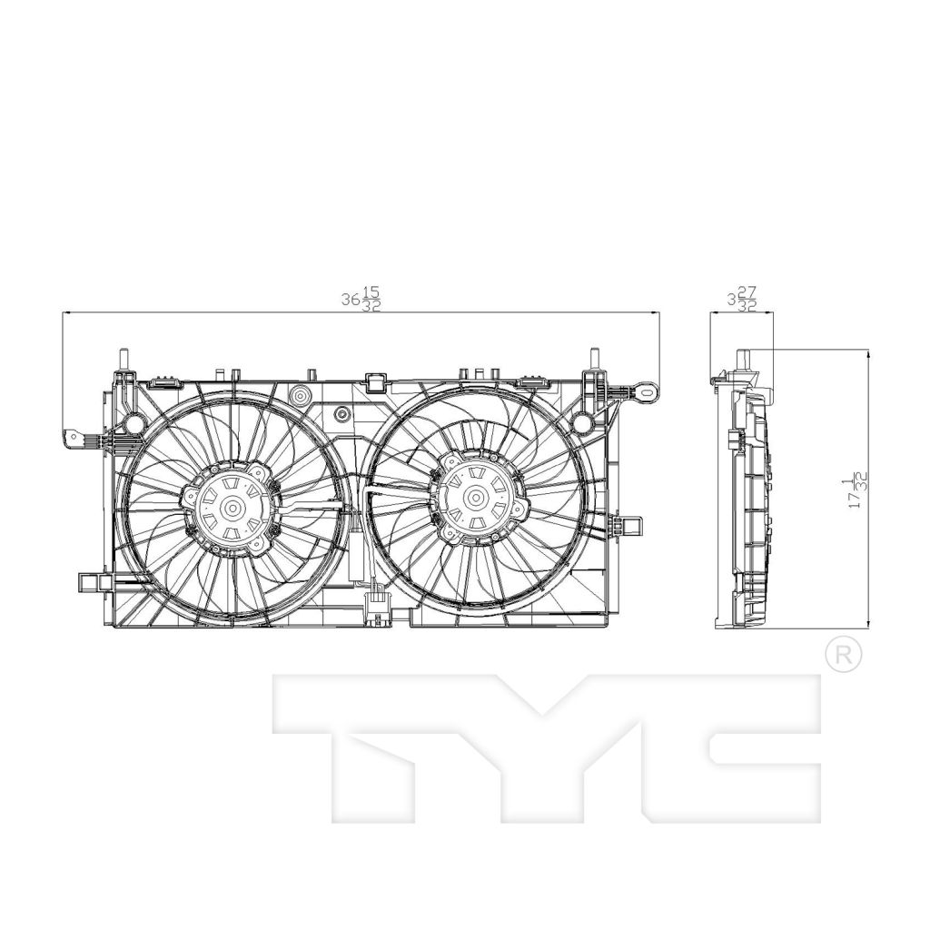 GM TRUCKS & VANS UPLANDER RADIATOR & A/C FAN ASSY (3.9L)(DUAL FAN) OEM#15907032-PFM 2006-2009 PL#GM3115228