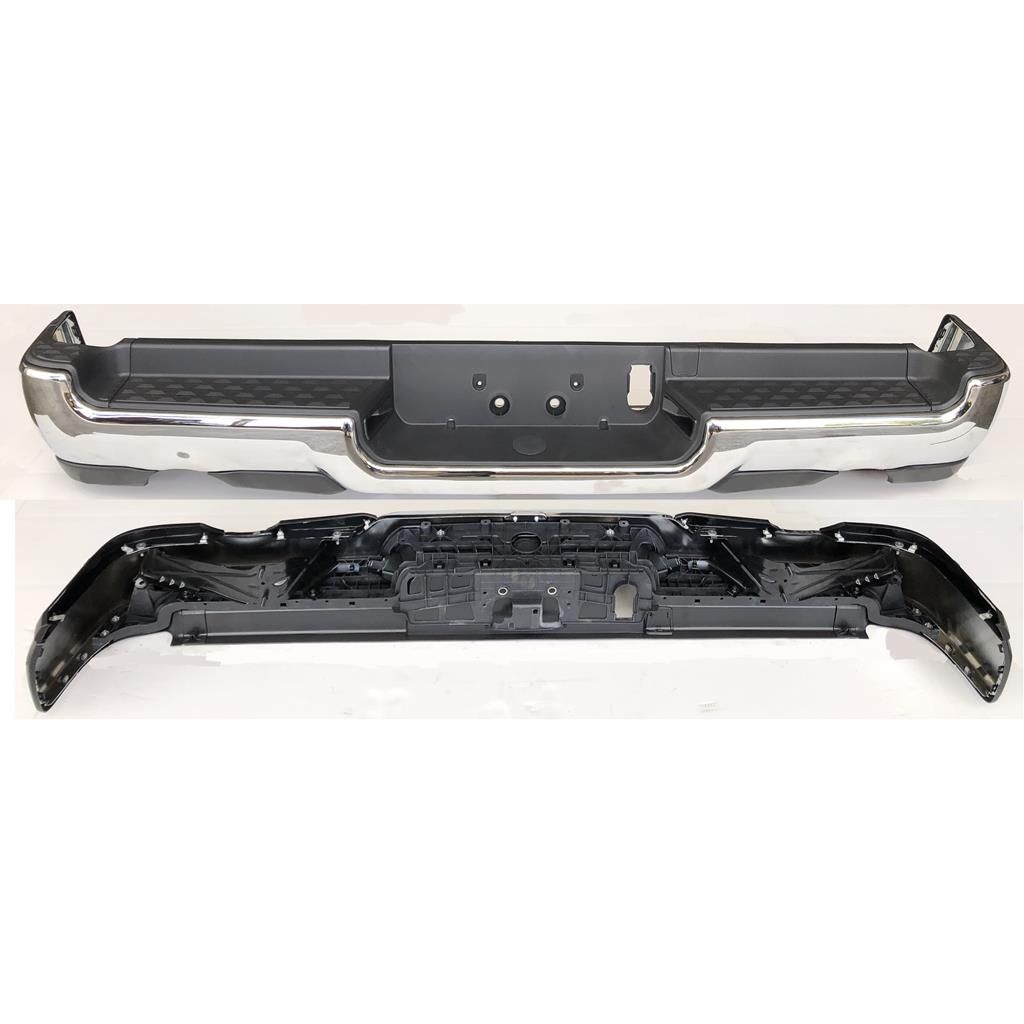 DODGE TRUCKS & VANS DODGE/PU (R1500) REAR STEP BMP ASSY CHROME (WO/PK SENSOR)(DUAL EXHAUST) OEM#68404443AB-PFM 2019-2022 PL#CH1103145