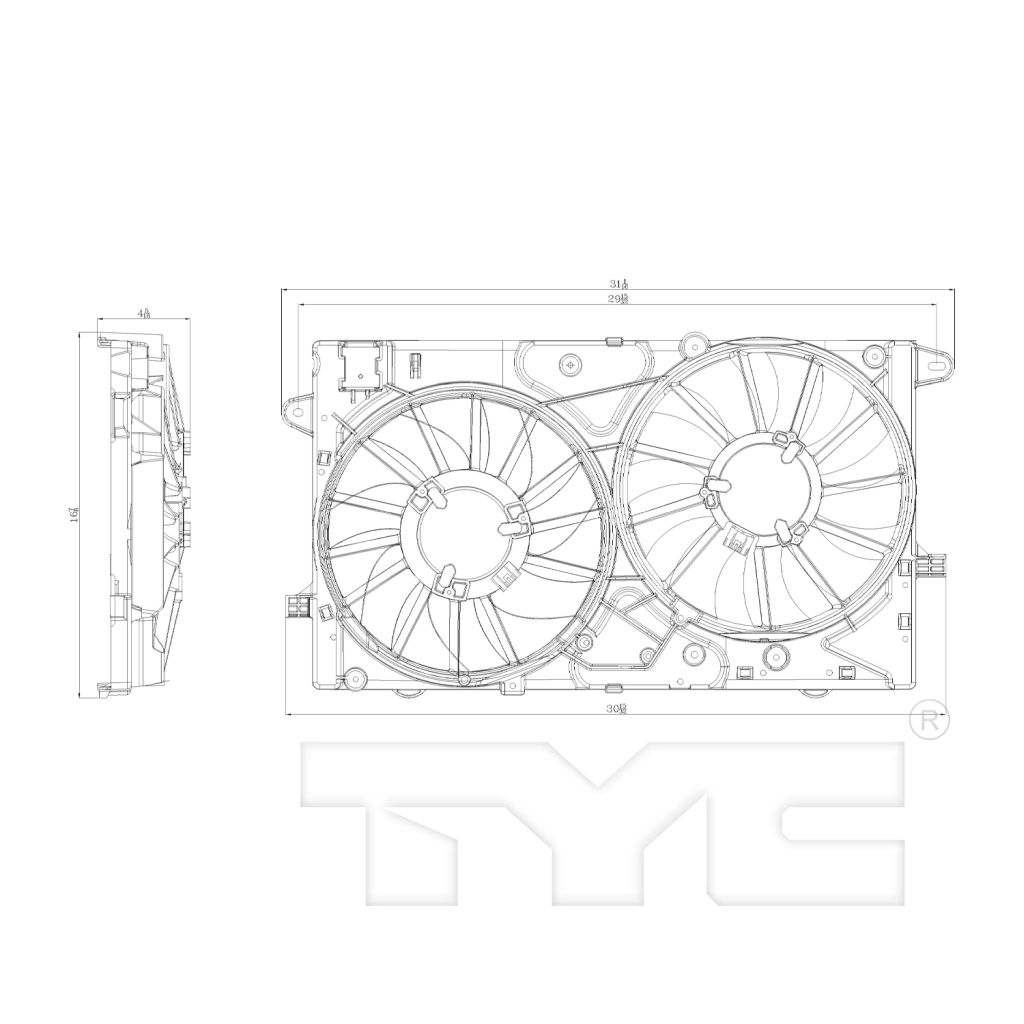 BUICK REGAL RADIATOR & A/C FAN ASSEMBLY 2.0L (DUAL FAN) OEM#20979495-PFM 2014-2017 PL#GM3115249