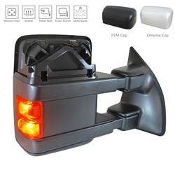 FORD TRUCKS & VANS FORD/PU (F250/350/450/550) Super Duty DOOR MIRROR RIGHT (Passenger Side) PWR/HTD/SIGNAL/MEMORY/P-FOLD (PWR TELESCOPING)(BLACK&CHROME CVR)(TOW OEM#9C3Z17682MA-PFM 2009-2010 PL#FO1321492