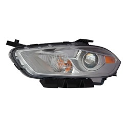 DODGE DART HEAD LAMP ASSEMBLY LEFT (Driver Side) (HALOGEN)(CHR BEZEL) **CAPA** OEM#68081389AL 2013-2015 PL#CH2518143C