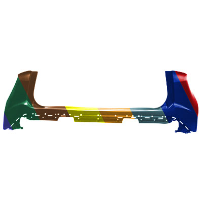 FORD TRUCKS & VANS EDGE REAR BUMPER COVER UPPER PRIMED (W/ACTIVE PK ASSIST)(W/2 SIDE SENSOR HOLE) OEM#FT4Z17810GPTM 2015-2018 PL#FO1114106