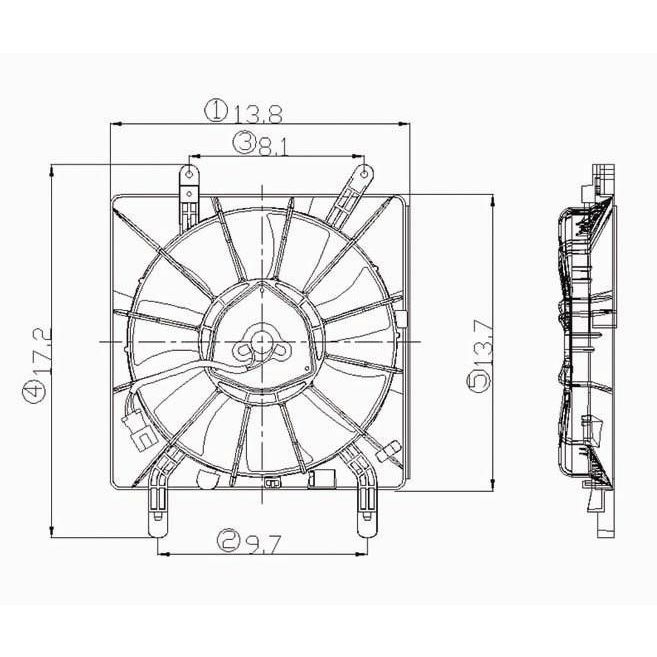 ACURA RSX A/C FAN ASSY OEM#38615PND003-PFM 2002-2006 PL#AC3113103