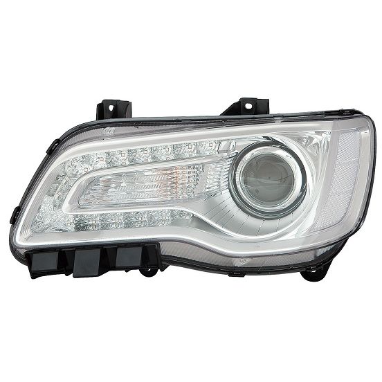 CHRYSLER 300 HEAD LAMP ASSY LEFT (Driver Side) (HALOGEN)(W/PROJECTOR)(CHROME BEZEL) OEM#68402947AA 2018-2023 PL#CH2502322