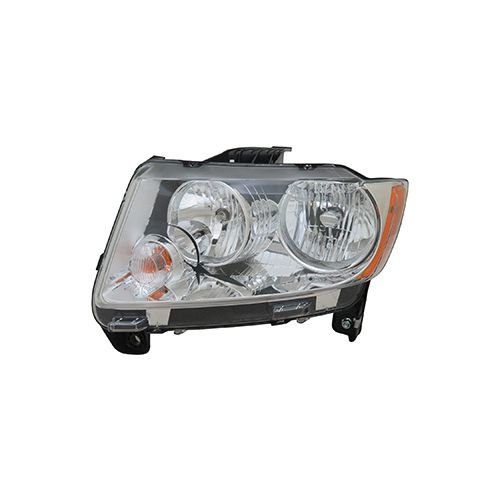 JEEP COMPASS HEAD LAMP ASSEMBLY LEFT (Driver Side)(WO/PROJECTOR)(CHR BEZEL)**CAPA** OEM#68088869AD 2011-2013 PL#CH2518139C