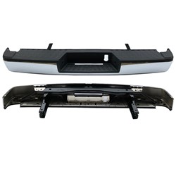 NISSAN(DATSUN) TITAN REAR STEP BUMPER ASSY CHROME W/PAD W/REINF (WO/TOW HITCH)(WO/SENSOR)**CAPA** OEM#85022EZ20A-PFM 2017-2019 PL#NI1103129C