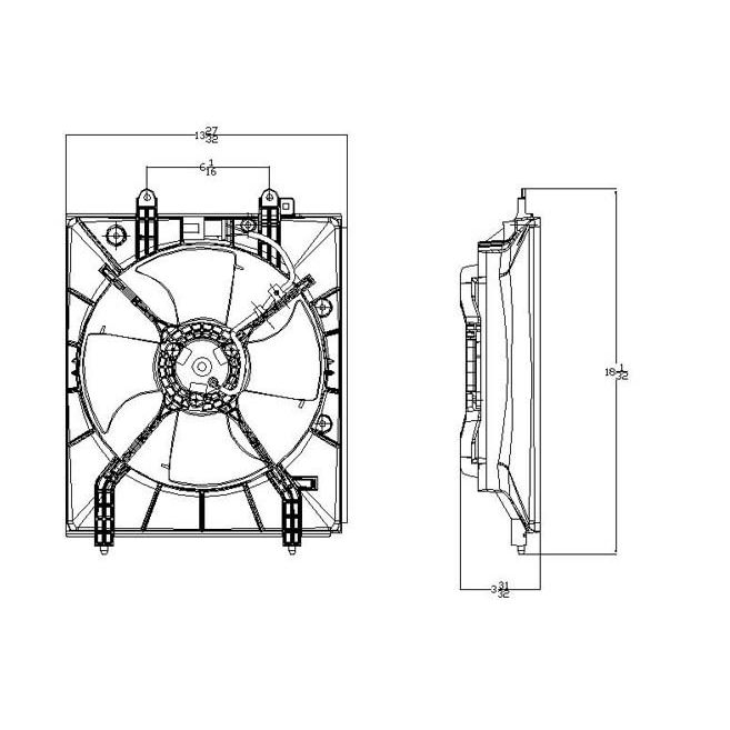 ACURA TL (3.2TL) A/C FAN ASSY OEM#38616P8CA01-PFM 2002-2003 PL#AC3113110