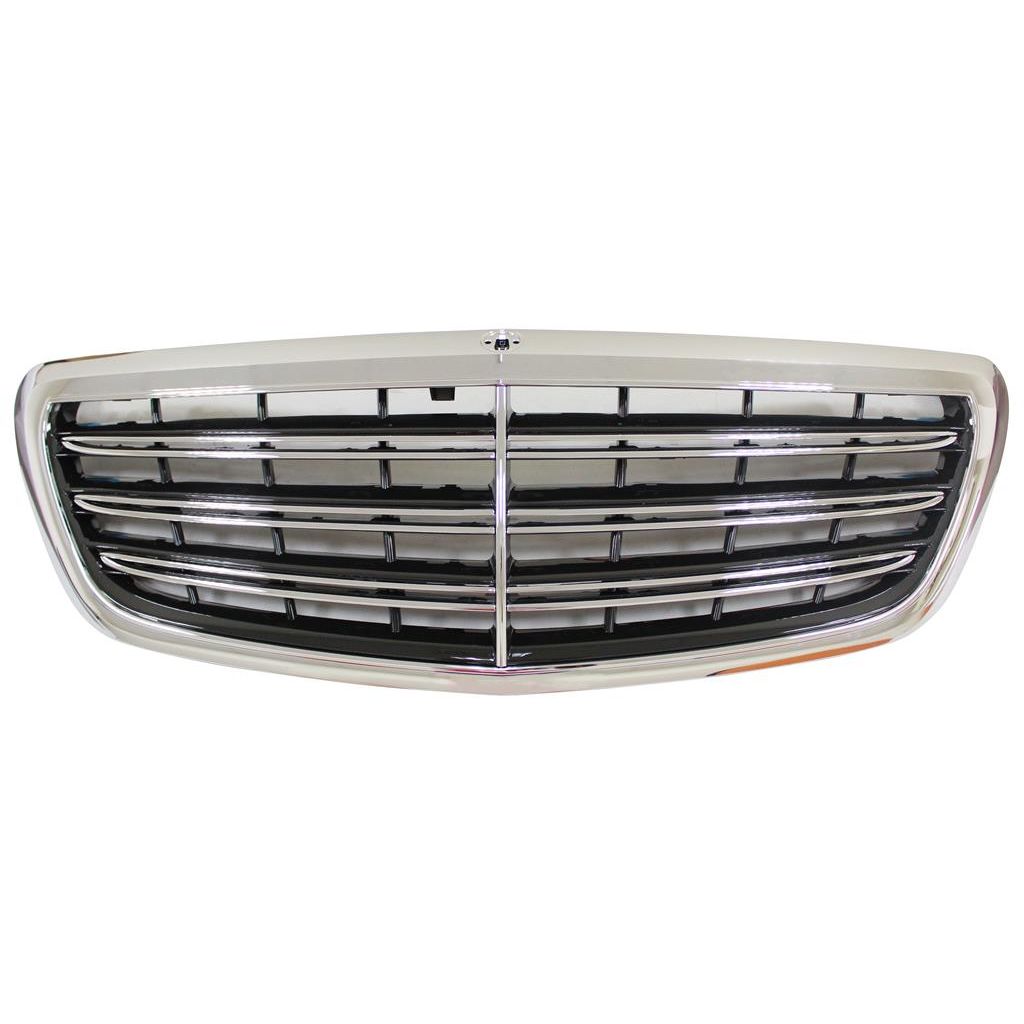 MERCEDES-BENZ S-CLASS (222) GRILLE CHROME/BLACK (WO/DISTRONIC CRUISE)(WO/SURROUND VIEW)(WO/NIGHT VIEW)(S450/560) OEM#22288022009040 2018-2020 PL#MB1200207
