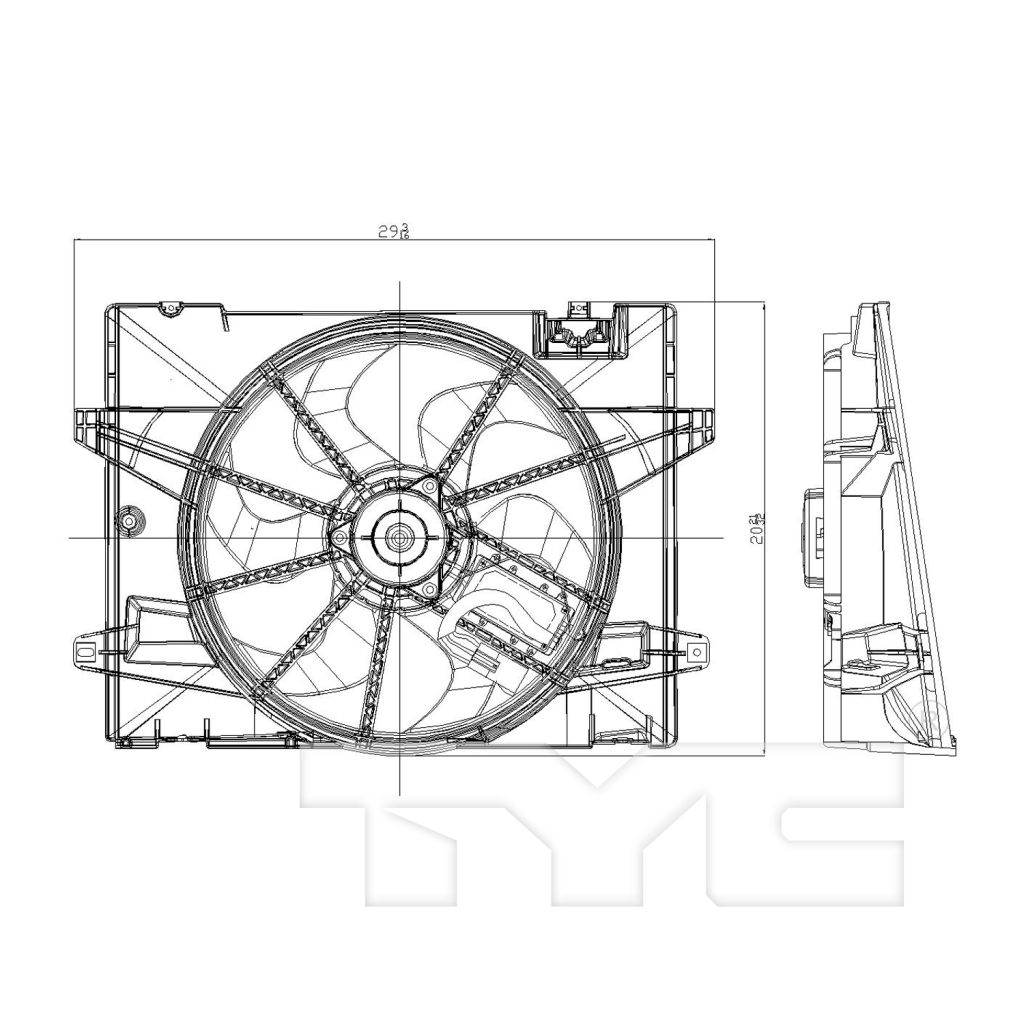 FORD CROWN VICTORIA RADIATOR & A/C FAN ASSEMBLY (SINGLE FAN) (W/FCM) OEM#8W1Z8C607C 2006-2011 PL#FO3115157