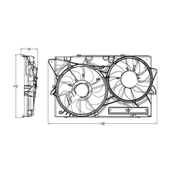 LINCOLN MKS RADIATOR & A/C FAN ASSEMBLY (3.5L TURBO) OEM#DG1Z8C607F- 2013-2016 PL#FO3115210