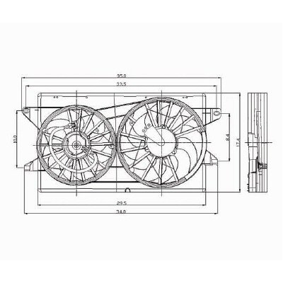 2004-2007 FORD / MERCURY Radiator cooling fan assy OEM# 5F2Z8C607CB PL# FO3115151