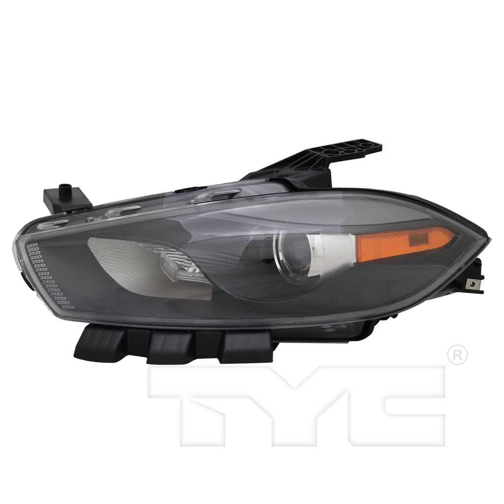 DODGE DART HEAD LAMP ASSEMBLY LEFT (Driver Side) (HALOGEN)(BLK BEZEL) OEM#68085141AL 2013-2015 PL#CH2502240