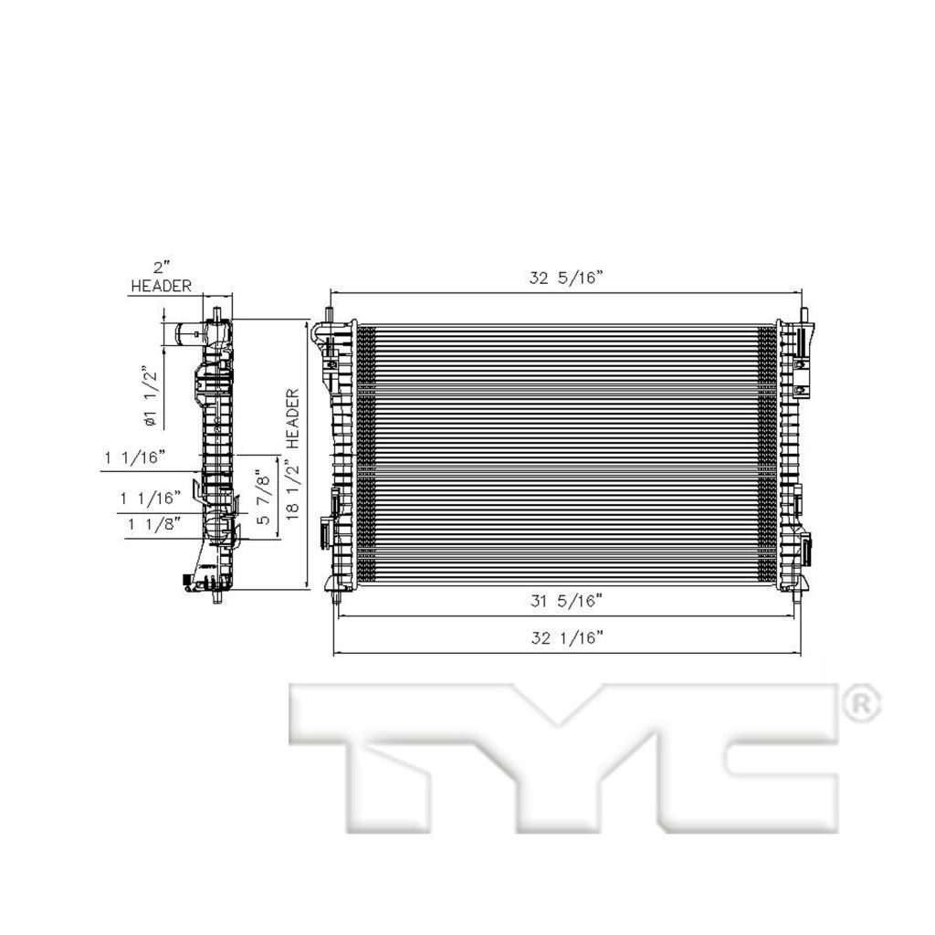 FORD TRUCKS & VANS EXPLORER RADIATOR 3.5L WO/TURBO (W/ POWER TAKE-OFF) OEM#DB5Z8005DA 2016-2019 PL#FO3010325