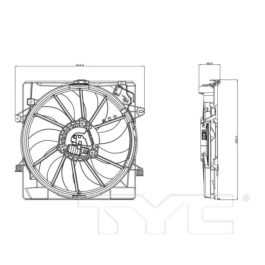 KIA K5 RADIATOR & A/C FAN ASSY (1.6L W/TURBO)(SINGLE FAN) OEM#25380L1000 2021-2024 PL#HY3115167