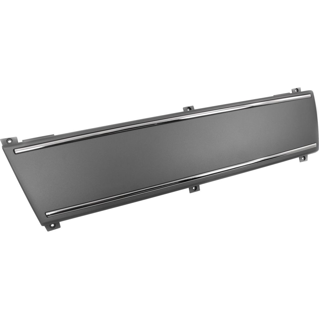 AUDI A4 CABRIO FRONT BUMPER LICENSE PLATE BAR PTD -BLACK W/CHROME MLDG WO/LICENSSE PLATE MOUNT OEM#8E0807287D1QP 2007-2009 PL#AU1223100