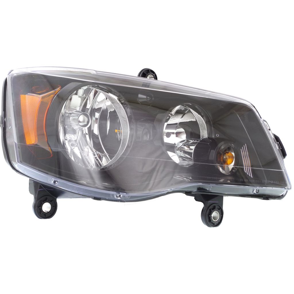 CHRYSLER TOWN & COUNTRY HEAD LAMP ASSEMBLY RIGHT (Passenger Side) (HALOGEN)(BLK BEZEL) OEM#68206500AC (P) 2014-2016 PL#CH2503266