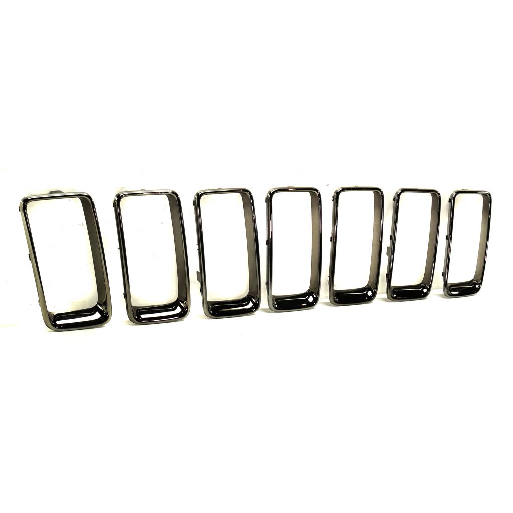 JEEP GRAND CHEROKEE GRILLE TRIM RINGS SET (7pc) DARK-CHR OEM#68316532AA 2014-2016 PL#CH1210129
