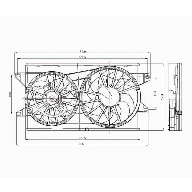 2004-2007 FORD / MERCURY Radiator cooling fan assy OEM# 5F2Z8C607CB PL# FO3115151