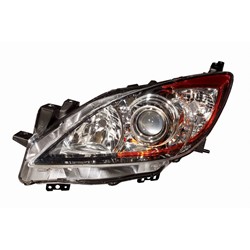 MAZDA MAZDA3 HEAD LAMP LEFT (Driver Side) (HALOGEN)(CHR PROJECTOR RING) **CAPA** OEM#BBM4510L0K 2010-2013 PL#MA2518130C