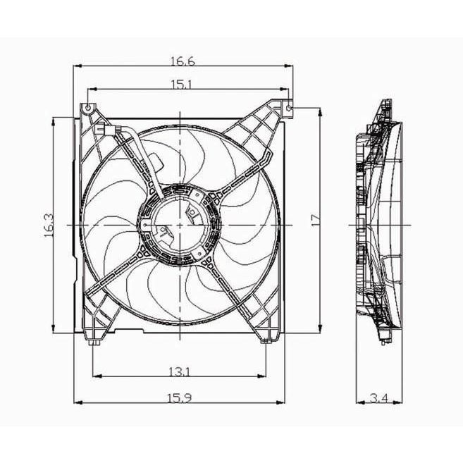 HYUNDAI SONATA RADIATOR FAN ASSY OEM#253803D180 2002-2005 PL#HY3115103