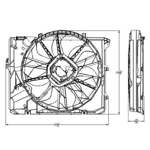 BMW BMW 1 SERIES COUPE/CONVERTIBLE RADIATOR FAN ASSEMBLY (128I CP)(WO/SULEV)(W/ WARM CLIMATEOPTION) OEM#17427562080 2008-2013 PL#BM3117101
