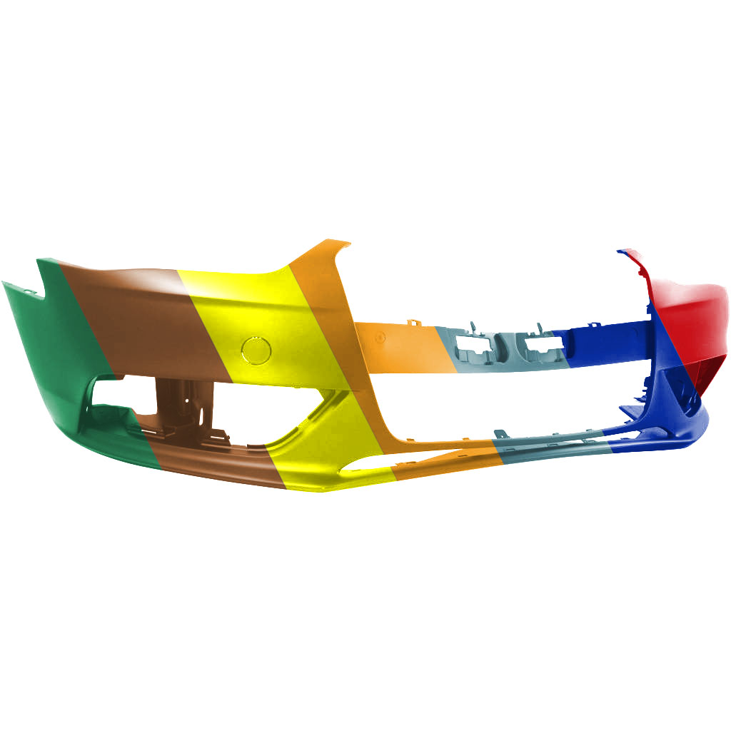 AUDI A4 SEDAN / WAGON FRONT BUMPER COVER PRIMED (WO/HEAD/LAMP WASHER)(WO/S-LINE)(W/ROUND TOW COVER) OEM#8K0807065AGRU 2013-2014 PL#AU1000190