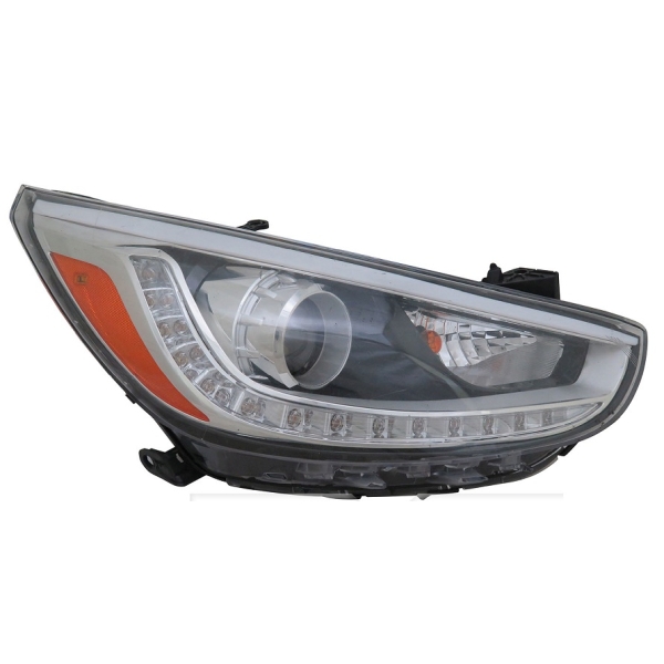 HYUNDAI ACCENT SEDAN HEAD LAMP ASSY RIGHT (Passenger Side) (HALOGEN PROJECTOR W/LED MARKER) OEM#921021R610 2014-2017 PL#HY2503191