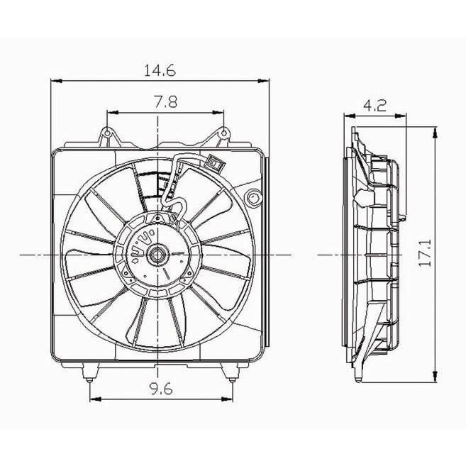 HONDA CIVIC SEDAN RADIATOR FAN ASSEMBLY LEFT (Driver Side) 1.8L A/T OEM#19030RNAA51-PFM 2006-2011 PL#HO3117100