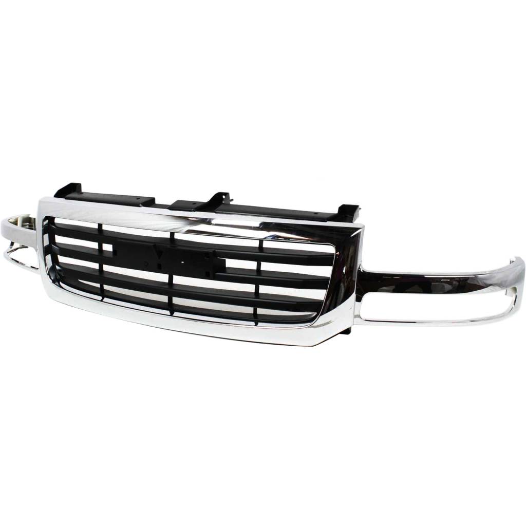 GM TRUCKS & VANS SIERRA/PU (GMC) (07 OLD STYLE) GRILLE CHR/BLK (1500/2500) (EXC C3 & Denali) OEM#19130791 2003-2007 PL#GM1200475