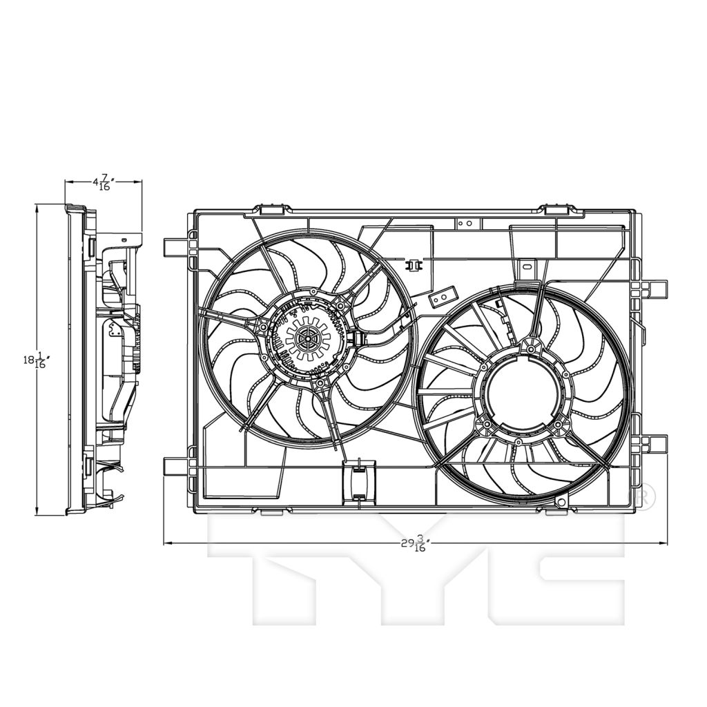 LINCOLN MKZ RADIATOR & A/C FAN ASSY (DUAL FAN) OEM#7H6Z8C607B 2007-2009 PL#FO3115179