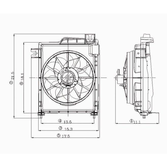 DODGE TRUCKS & VANS DODGE/PU ( R1500)(EXC Mega Cab ) A/C FAN ASSY 3.7/4.7/5.7/5.9L OEM#CH3113103 2002-2008 PL#CH3113103