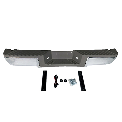 FORD TRUCKS & VANS FORD/PU (F250/350/450) Super Duty REAR STEP BUMPER ASSEMBLY CHROME W/BLK PAD (WO/SENSOR) OEM#9C3Z17906B-PFM 2013-2016 PL#FO1103181