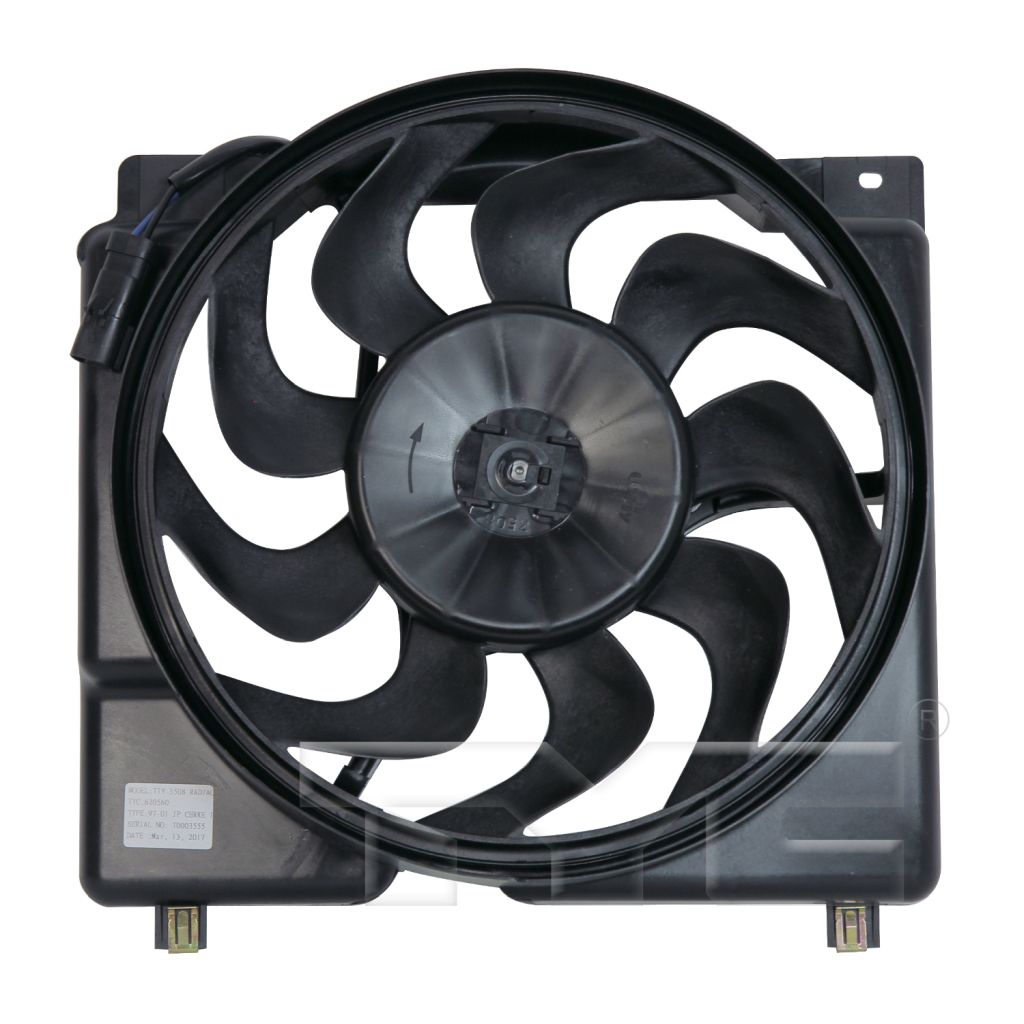 JEEP CHEROKEE COOLING FAN ASSEMBLY (LH)(4.0L)(SINGLE FAN) OEM#52028337AC 1997-2001 PL#CH3115106