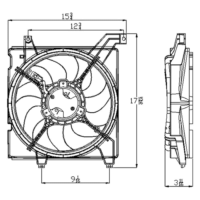 HYUNDAI TIBURON RADIATOR FAN ASSY OEM#HY3115119 2003-2006 PL#HY3115119
