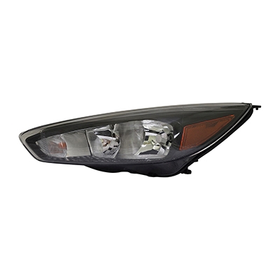 FORD FOCUS HATCHBACK/ST/RS HEAD LAMP UNIT LEFT (Driver Side) (HALOGEN)(BLACK BEZEL)(WO/LED DRL) OEM#F1EZ13008GZ 2015-2018 PL#FO2502337