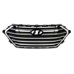 HYUNDAI ELANTRA SEDAN GRILLE BLACK W/SILVER MLDG (KOREA)(EXC SPORT) OEM#86350F2000 2017-2018 PL#HY1200203