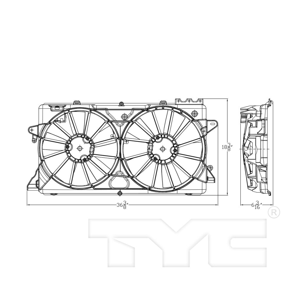 LINCOLN NAVIGATOR RADIATOR & A/C FAN ASSY (DUAL FAN) OEM#BL3Z8C607B 2015-2017 PL#FO3115184