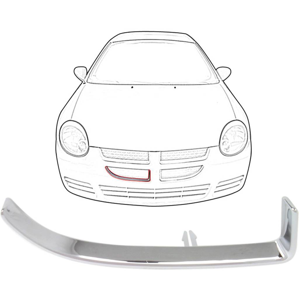 DODGE NEON/SX 2.0 GRILLE MLDG LOWER RIGHT (Passenger Side) CHROME OEM#5303564AA 2003-2005 PL#CH1202102