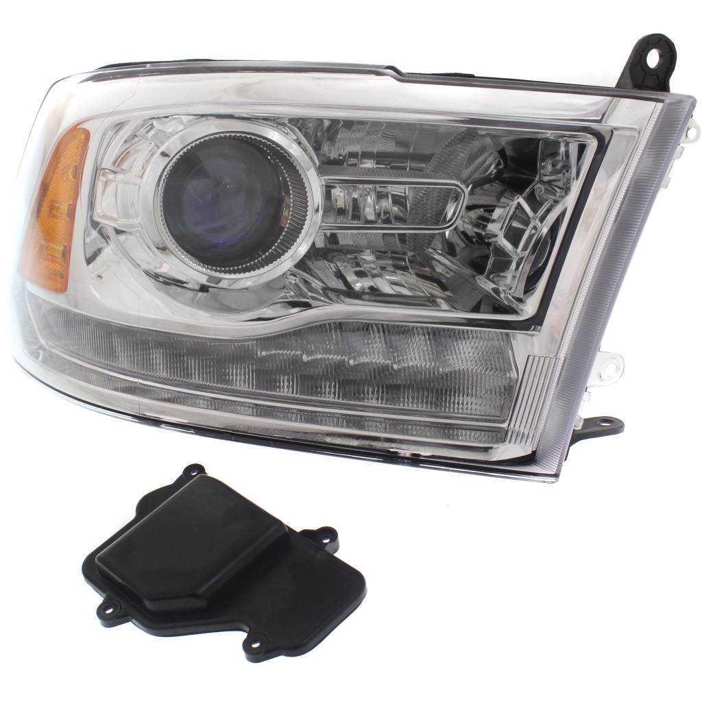 DODGE TRUCKS & VANS DODGE/PU (R1500) HEAD LAMP RIGHT (Passenger Side) (W/PROJECTOR)(CHR BEZEL) OEM#68324940AB 2016-2022 PL#CH2503290