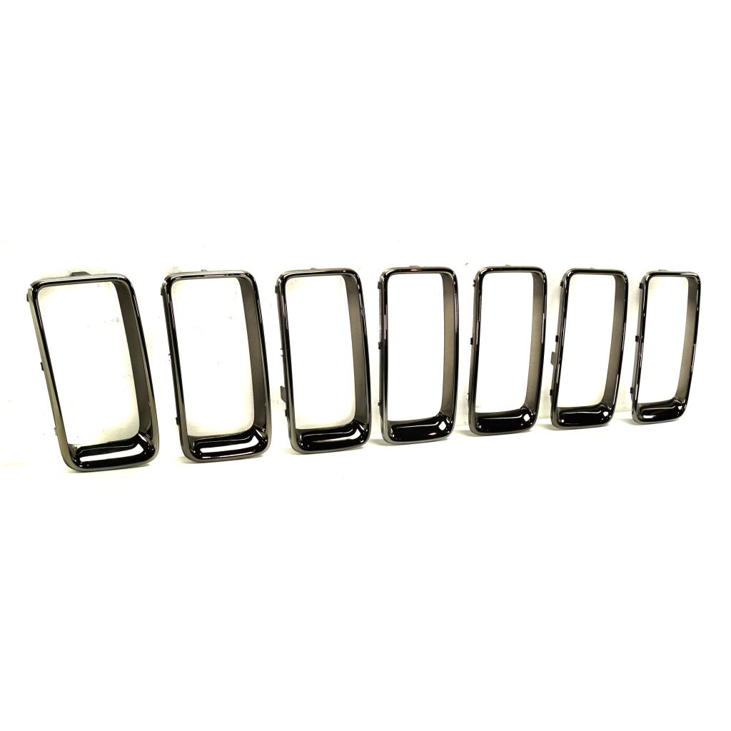 JEEP GRAND CHEROKEE GRILLE TRIM RINGS SET (7pc) DARK-CHR OEM#68316532AA 2014-2016 PL#CH1210129