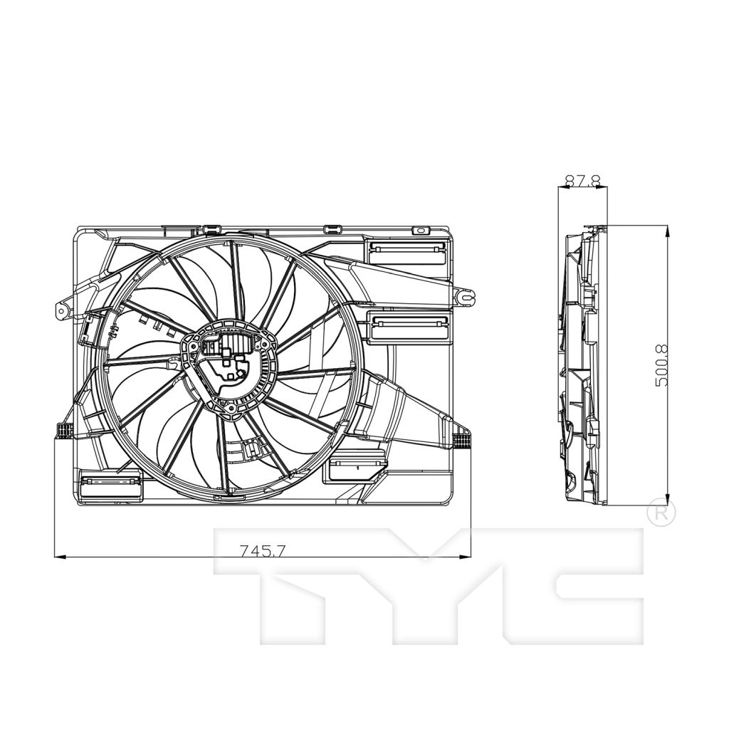 HYUNDAI SONATA RADIATOR & A/C FAN ASSY (2.5L WO/TURBO)(SINGLE FAN) OEM#25380L1500 2020-2025 PL#HY3115168